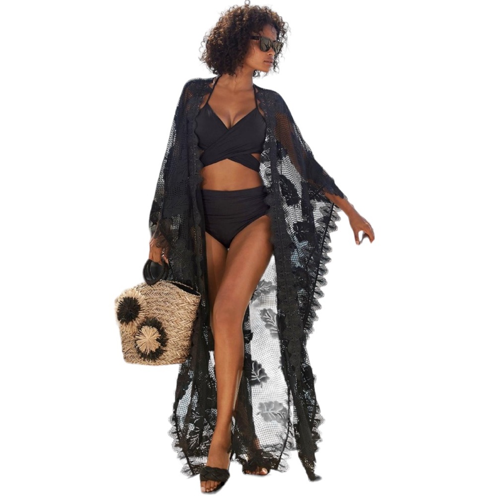 Mixed Lace Duster or Swim Cover